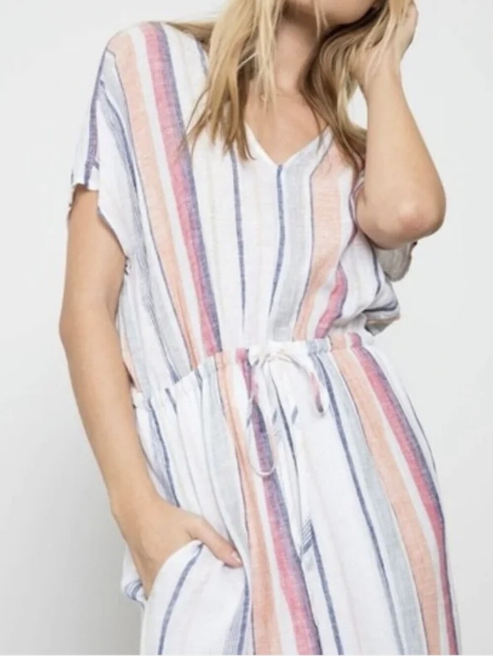 Rails Wren Striped Dress Linen Blend, Pockets S EUC! - Picture 3 of 10